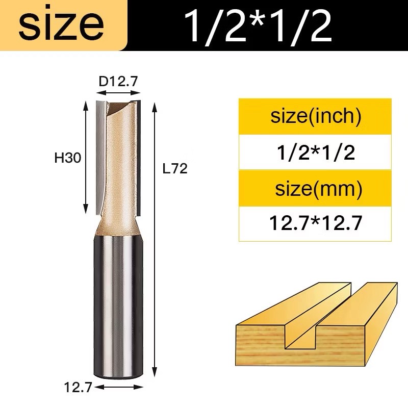 Mũi soi gỗ thẳng CNC lấy nền, Mũi phay gỗ TIDEWAY cốt 6.3mm và 12.7mm sử dụng cho máy phay, máy cắt CNC