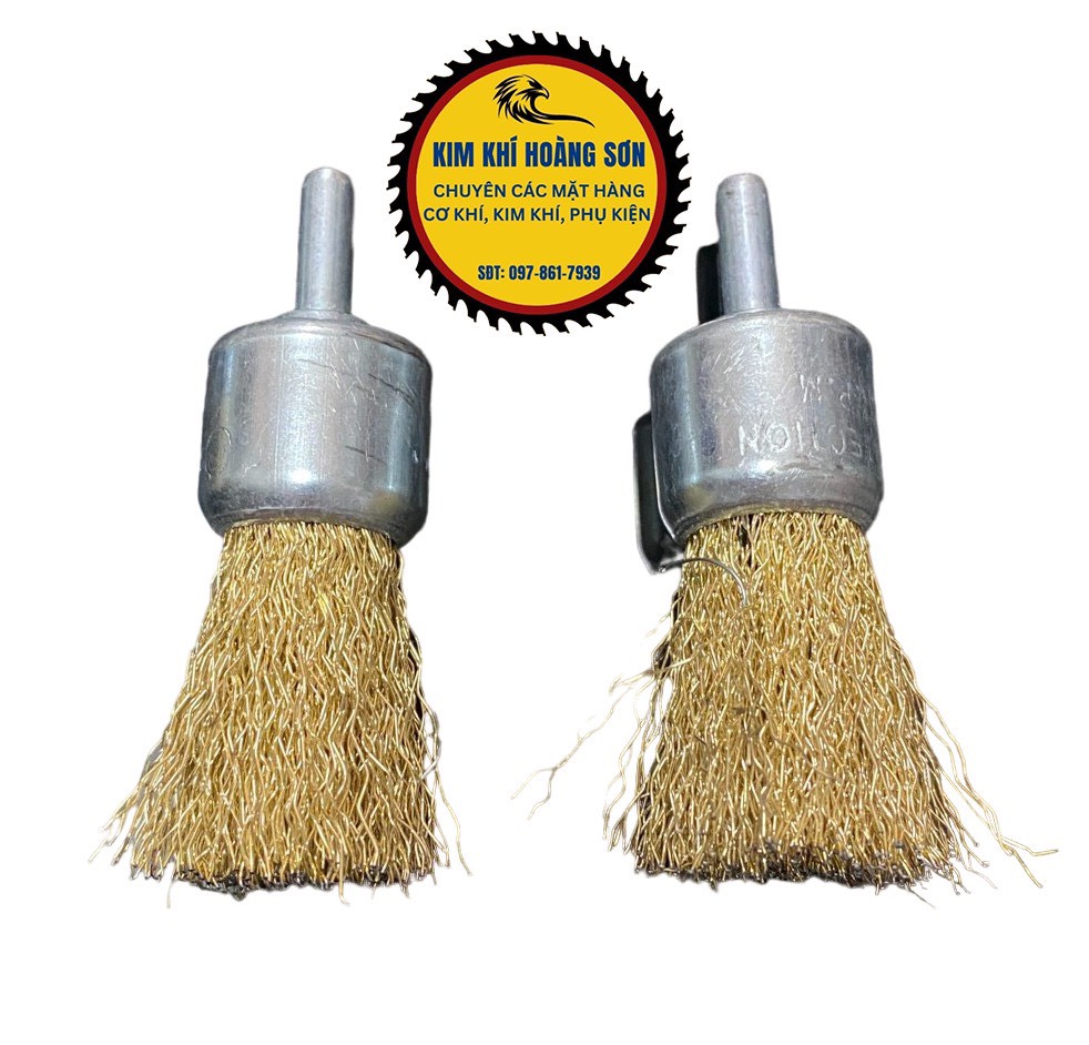 Chổi đánh rỉ sắt rỉ sét inox dạng bút chuôi 6mm lắp máy khoan cầm tay 5 cái