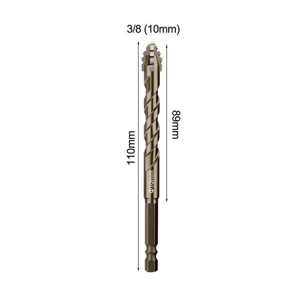 Mũi khoan đa năng cao cấp 4 cạnh chữ thập răng cưa chân lục giác 6.35mm, mũi khoan gạch men kính đá