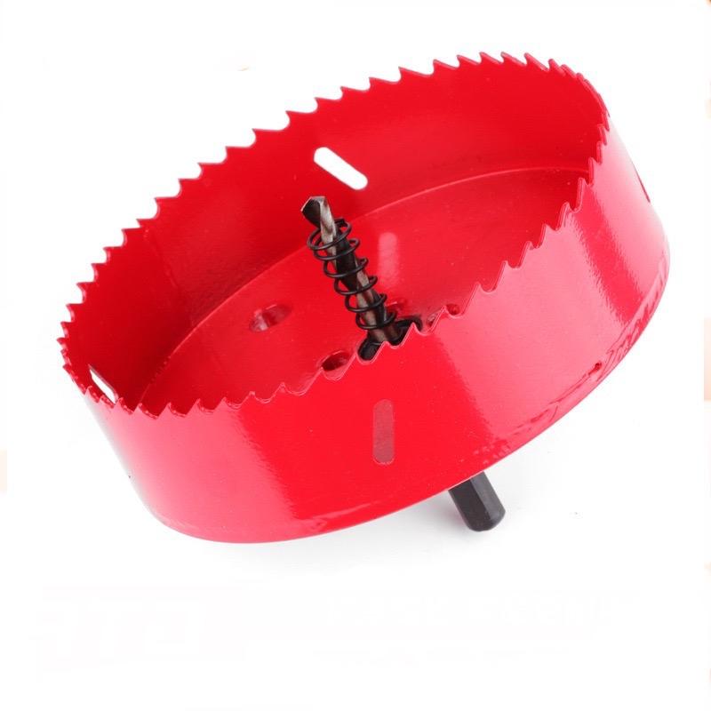 Mũi khoan khoét lỗ tròn 70mm - 200mm có mũi khoan định tâm chuôi tròn chất liệu thép gió HSS cao cấp