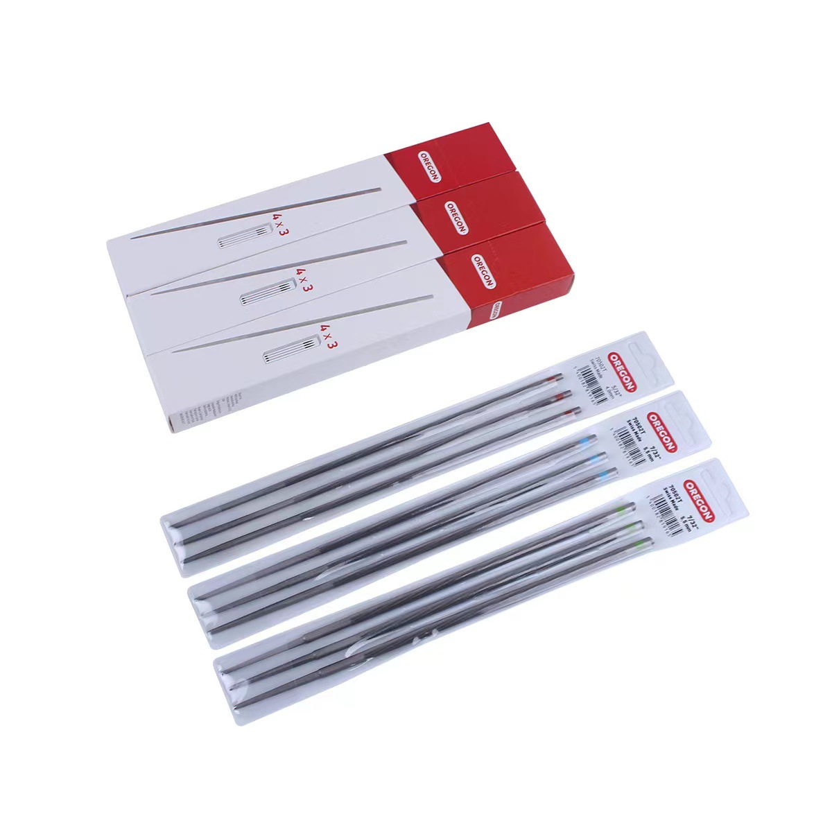 Dũa xích máy cưa Oregon thép cacbon kích thước 4 - 4.8 - 5.5 x 250mm có độ cứng cao chịu nhiệt tốt