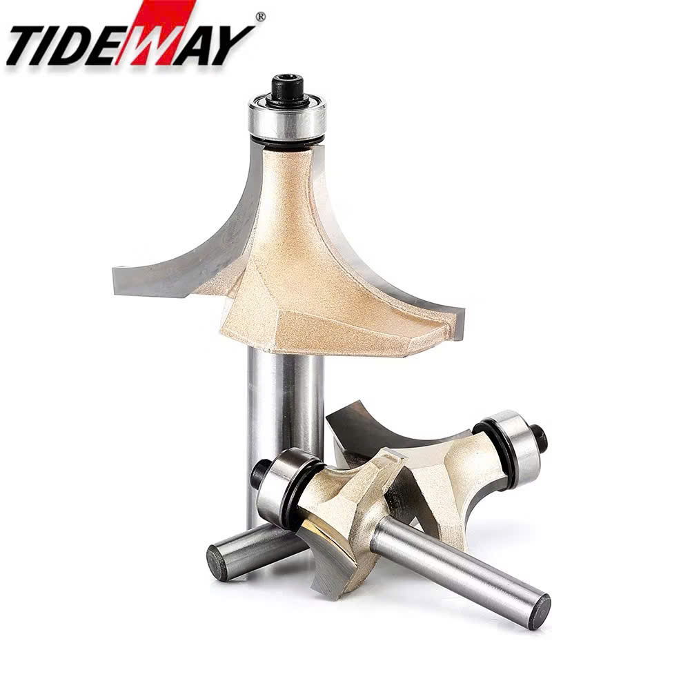 Mũi phay gỗ bo lõm R mũi soi lồi gỗ có bi Tideway cao cấp cốt bé 6.35mm lắp máy cầm tay và trục đứng