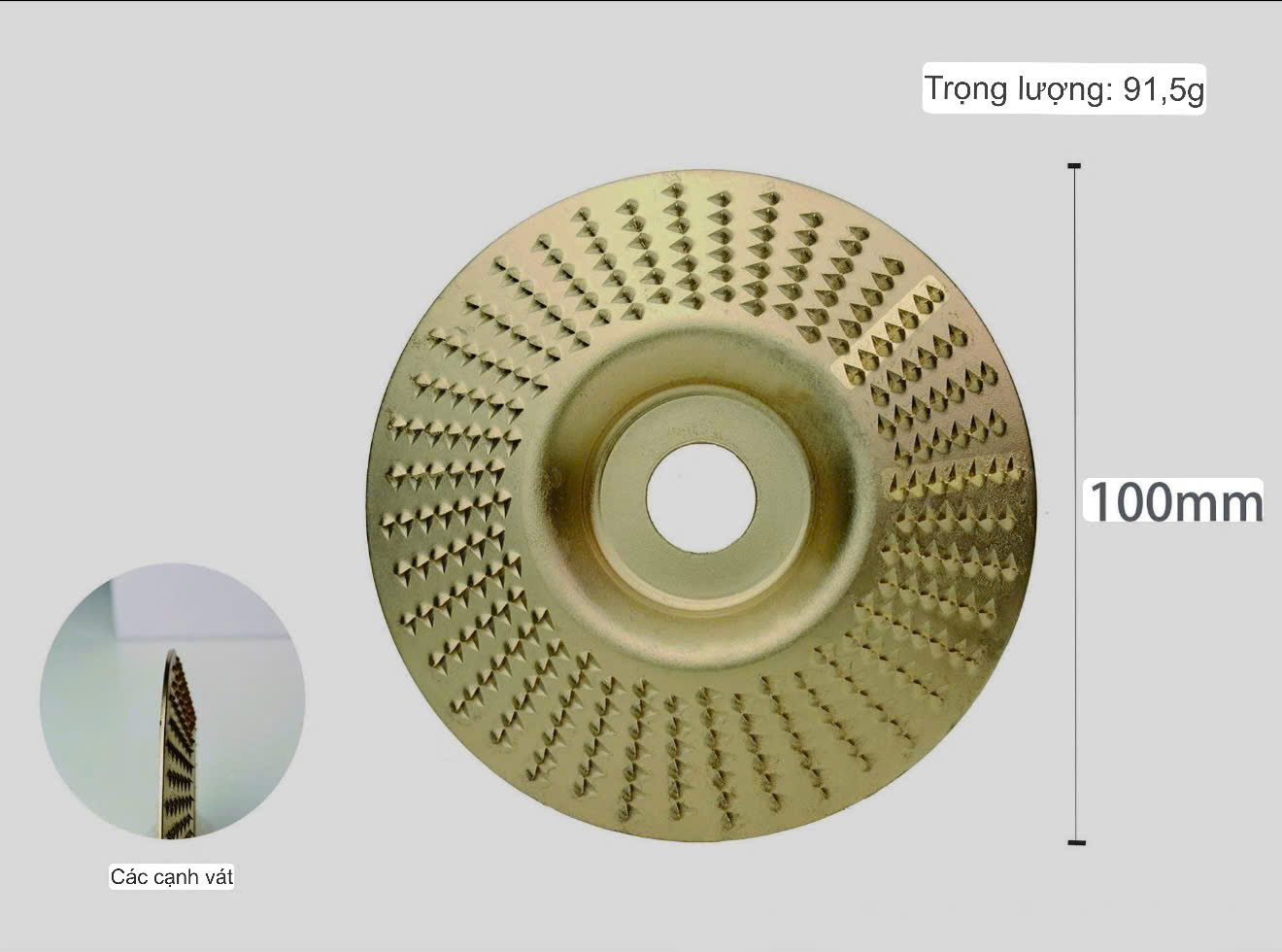 Đĩa mài gỗ đa năng, Lưỡi chà nhám gỗ dùng cho máy mài cầm tay lỗ trục 16mm chất liệu hợp kim cao cấp