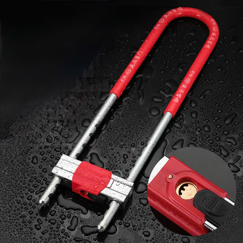 Khoá Chữ U Dài 34 - 42cm HengLong, Khoá Cửa Kính Cường Lực, Khóa Xe Nhiều Nấc Điều Chỉnh Bảo Vệ Gia Đình