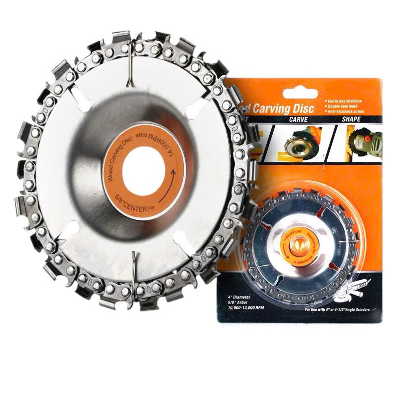 Đĩa cưa xích 4", lưỡi cưa xích cắt gỗ 22 răng chất liệu thép không gỉ siêu cứng lắp máy mài cầm tay