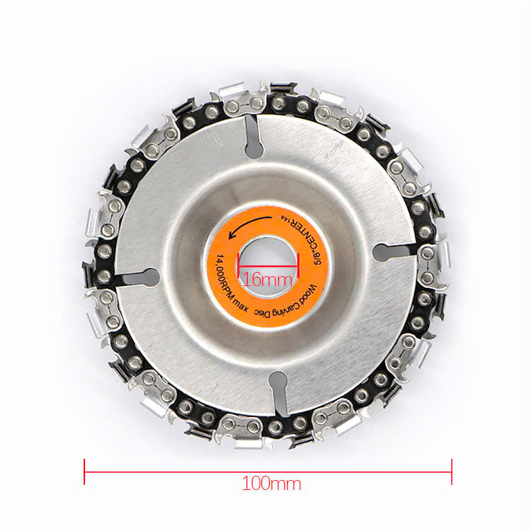 Đĩa cưa xích 4", lưỡi cưa xích cắt gỗ 22 răng chất liệu thép không gỉ siêu cứng lắp máy mài cầm tay