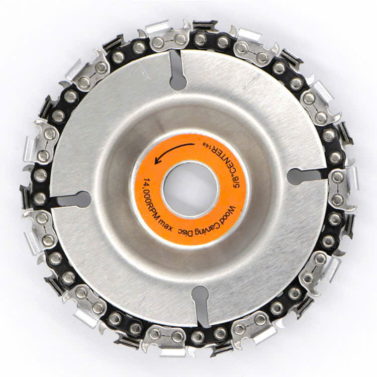 Đĩa cưa xích 4", lưỡi cưa xích cắt gỗ 22 răng chất liệu thép không gỉ siêu cứng lắp máy mài cầm tay