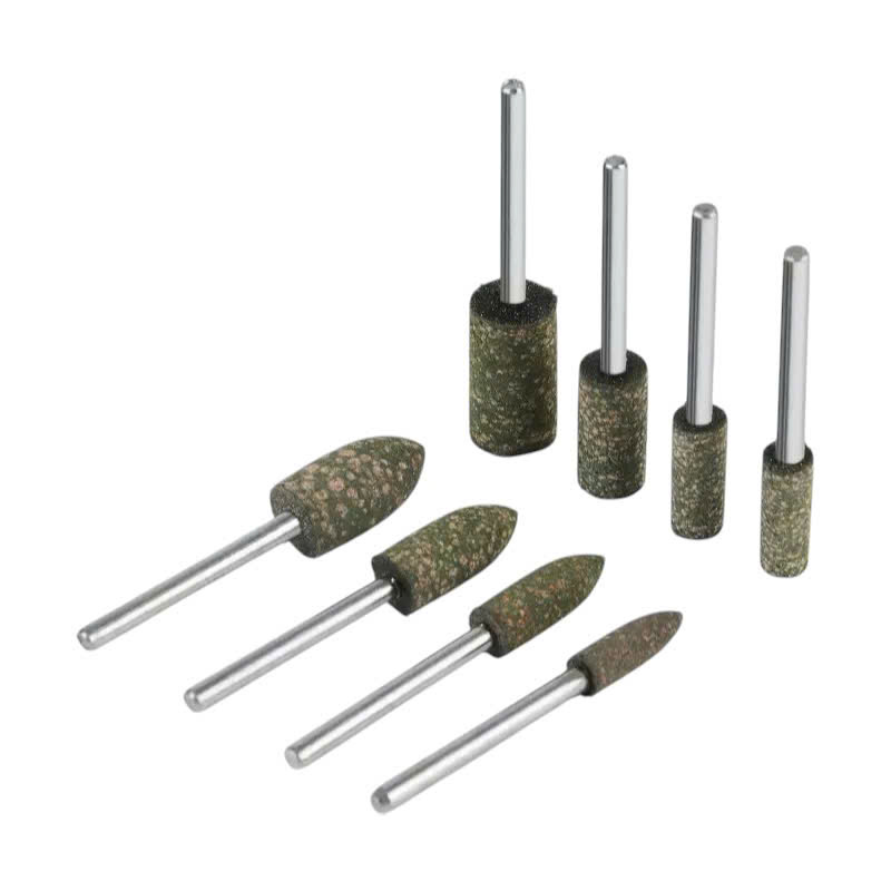 Combo 10 Mũi mài cao su trục 3mm đầu mài hình đạn, trụ đánh bóng nhựa thạch cao, rỉ sét bề mặt inox