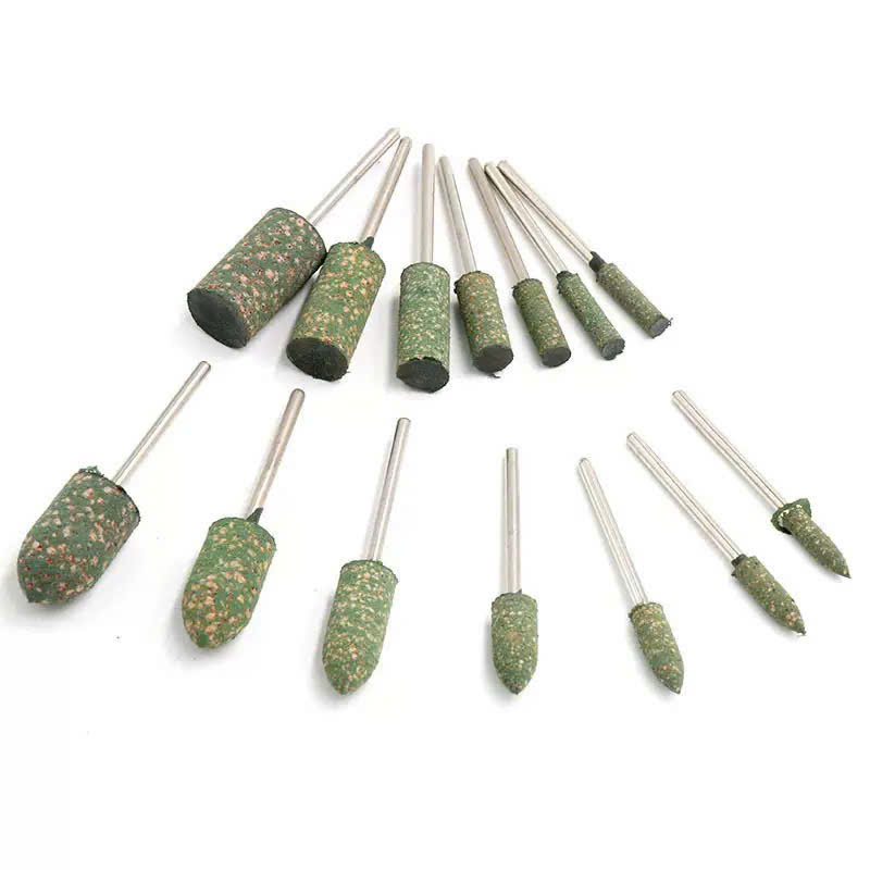 Combo 10 Mũi mài cao su trục 3mm đầu mài hình đạn, trụ đánh bóng nhựa thạch cao, rỉ sét bề mặt inox