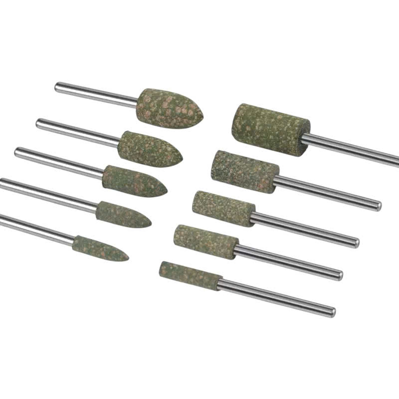 Combo 10 Mũi mài cao su trục 3mm đầu mài hình đạn, trụ đánh bóng nhựa thạch cao, rỉ sét bề mặt inox