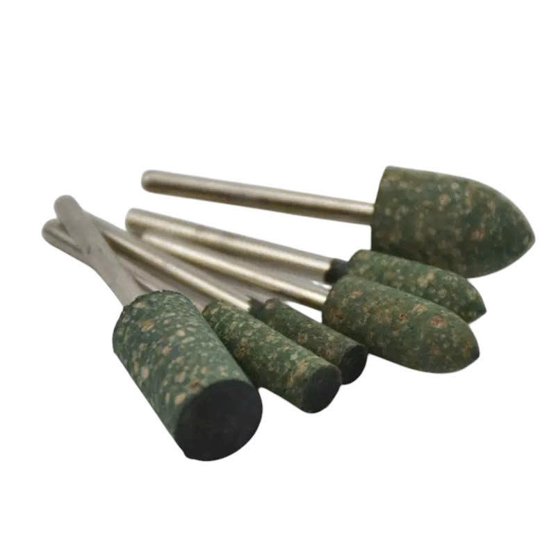 Combo 10 Mũi mài cao su trục 3mm đầu mài hình đạn, trụ đánh bóng nhựa thạch cao, rỉ sét bề mặt inox