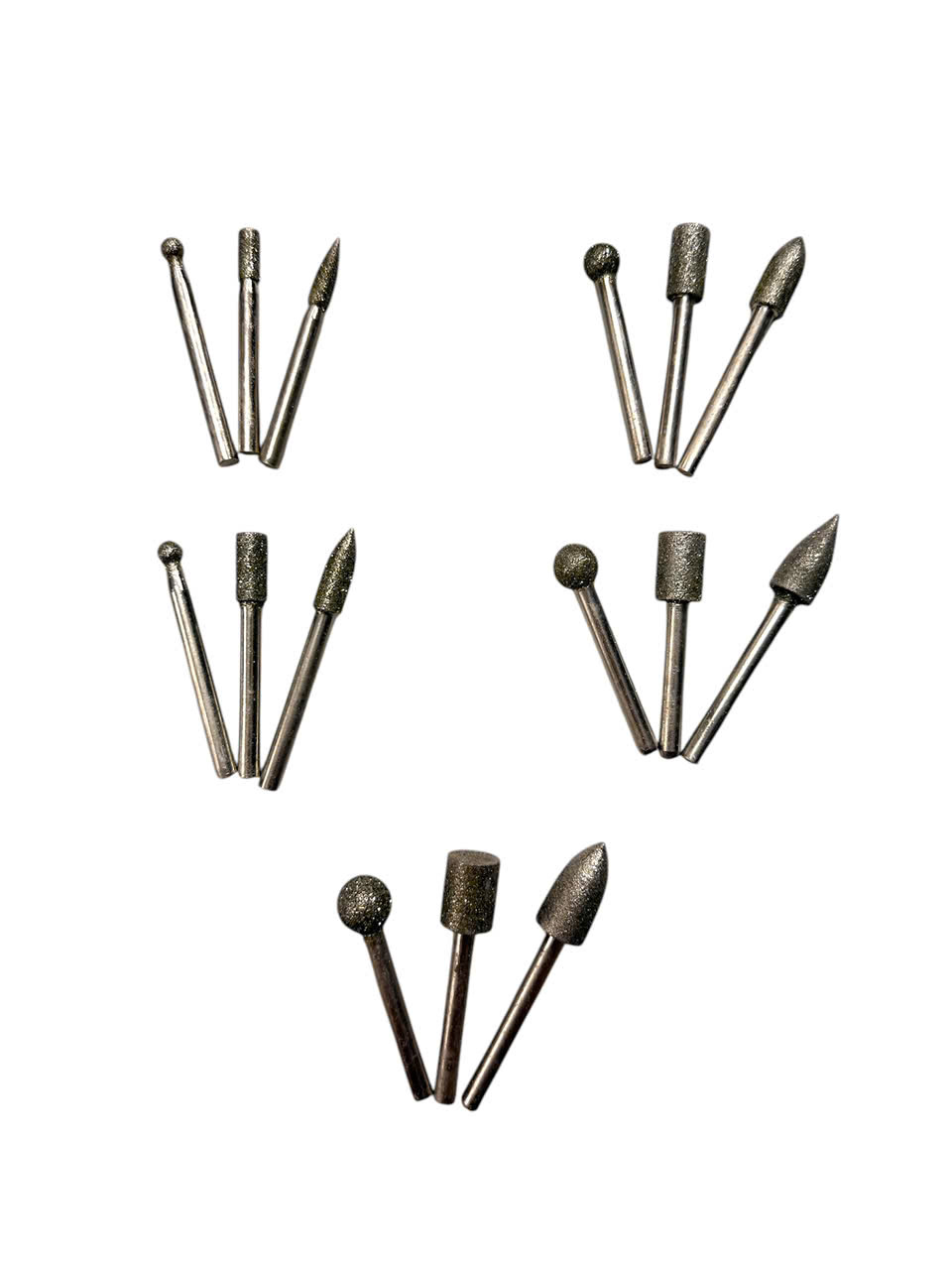 Mũi mài kim cương độ mịn #60, Đầu mài khắc đá ngọc hình trụ, đạn, tròn đường kính từ 6mm - 25mm trục 6mm siêu cứng