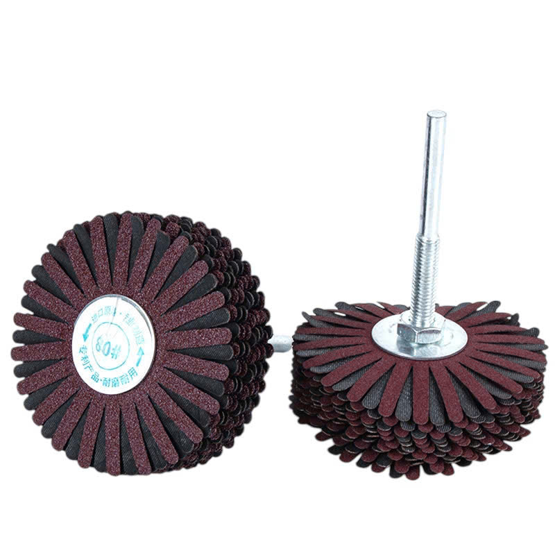 Chổi cước quật chà nhám gỗ ráp hoa đánh mịn đường kính 80mm lắp máy khoan cầm tay chuôi 6mm RAP_HOA