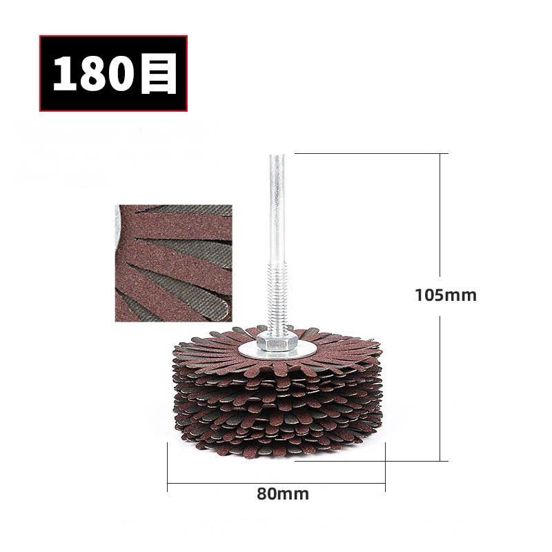 Chổi cước quật chà nhám gỗ ráp hoa đánh mịn đường kính 80mm lắp máy khoan cầm tay chuôi 6mm RAP_HOA