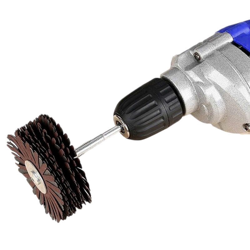 Chổi cước quật chà nhám gỗ ráp hoa đánh mịn đường kính 80mm lắp máy khoan cầm tay chuôi 6mm RAP_HOA