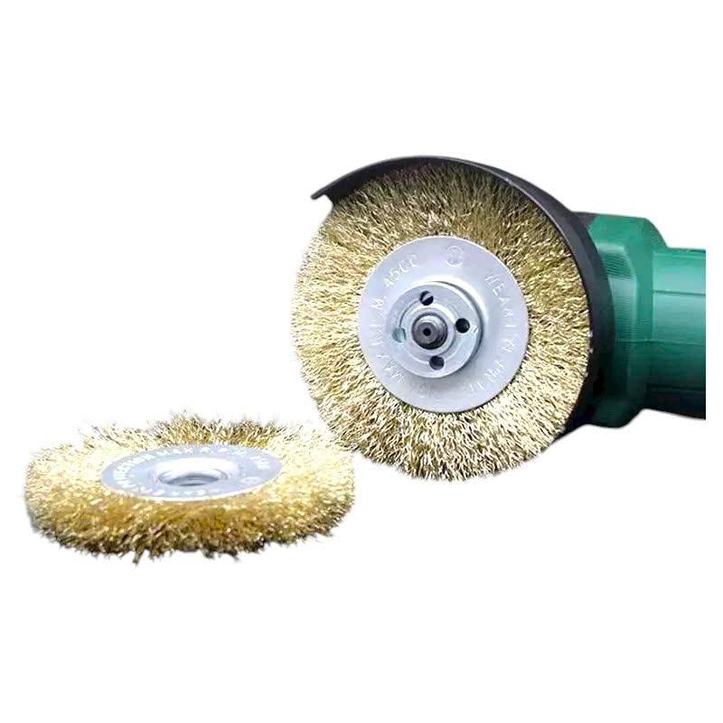 Chổi đánh rỉ sắt đĩa cước rỉ sét lỗ trục 16mm đường kính 100mm, 125mm, 150mm lắp máy mài cầm tay