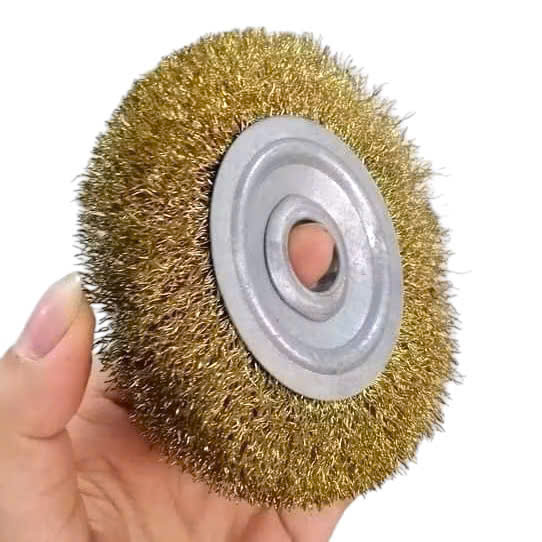 Chổi đánh rỉ sắt đĩa cước rỉ sét lỗ trục 16mm đường kính 100mm, 125mm, 150mm lắp máy mài cầm tay