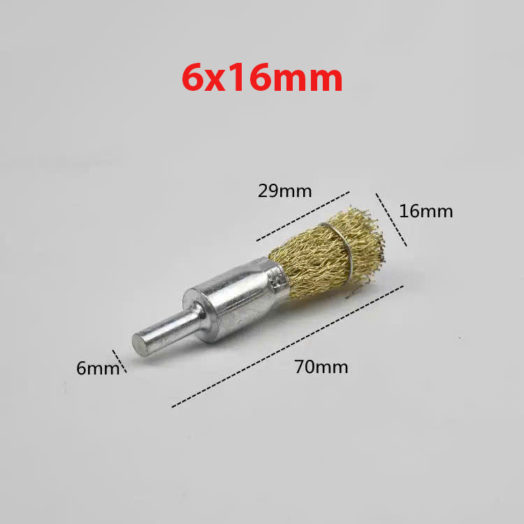 Chổi đánh rỉ sắt rỉ sét inox dạng bút chuôi 6mm lắp máy khoan cầm tay 5 cái