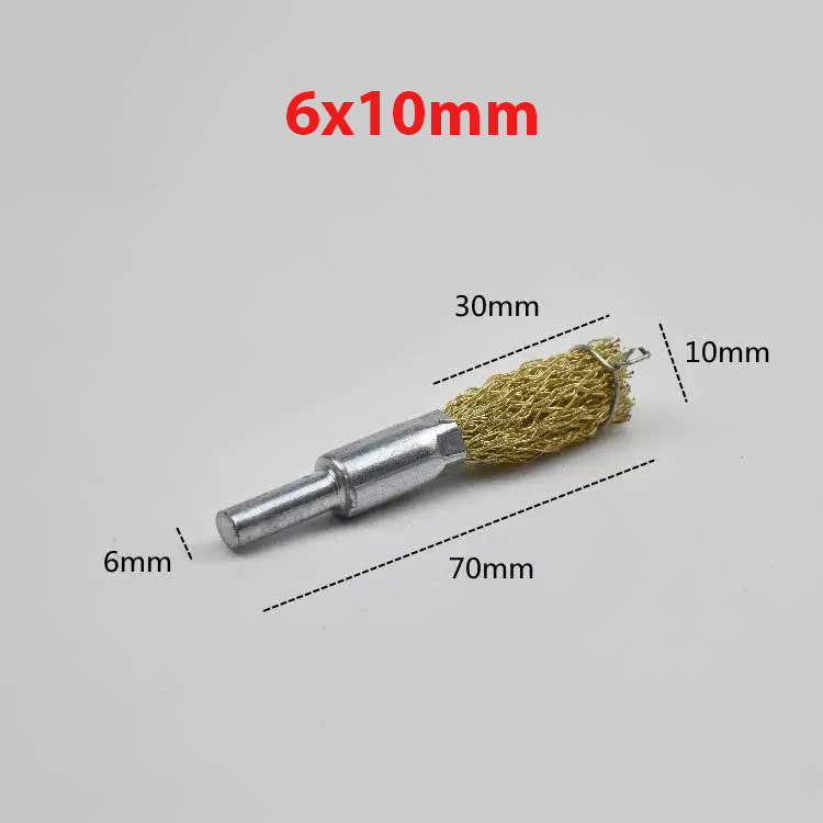Chổi đánh rỉ sắt rỉ sét inox dạng bút chuôi 6mm lắp máy khoan cầm tay 5 cái