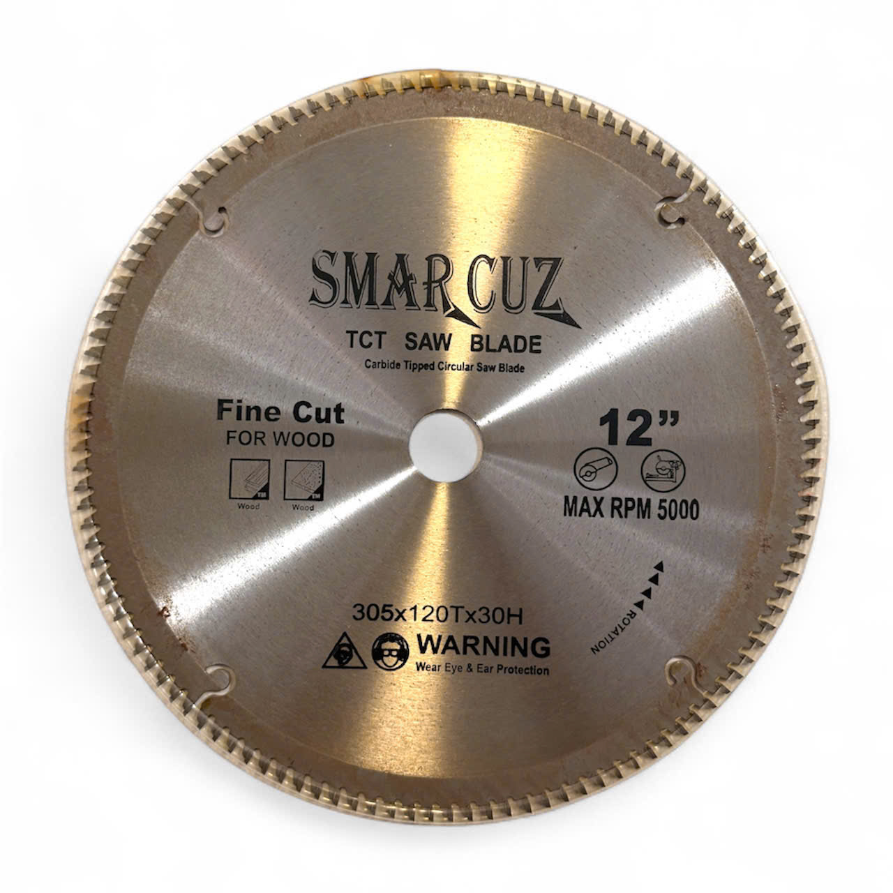 Lưỡi cắt gỗ hợp kim SmarCuz 305mm - 3.2x30mm - 100/120 răng, Cưa cắt gỗ cao cấp đường cắt sắc bén