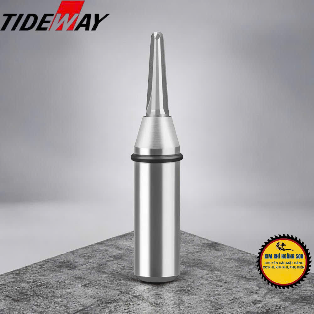 Mũi phay soi rãnh CNC uốn cong gỗ Tideway đầu nhọn 6x21mm bo cong 90 độ MDF cốt trục 12.7mm