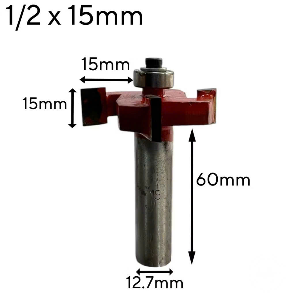 Mũi phay gỗ, Mũi soi cuốc 4 cánh có bi cao cấp chân to 12.7mm, hợp kim siêu bền, chịu nhiệt tốt