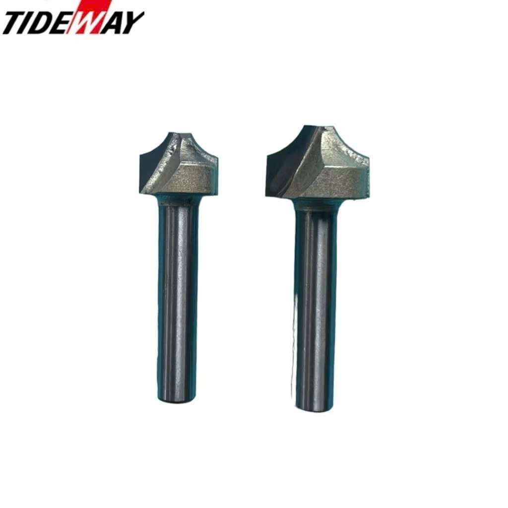 Mũi phay gỗ điêu khắc mở Đáy dao cắt CNC bo góc R cạnh phẳng soi mũi tên Tideway cốt trục 6.35mm