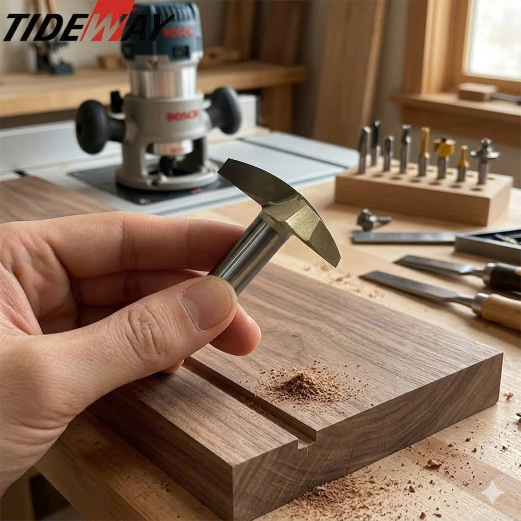 Mũi soi huỳnh ván Cầu lõm dao phay huỳnh cửa pano cnc gỗ Tideway cao cấp cốt trục 12.7mm
