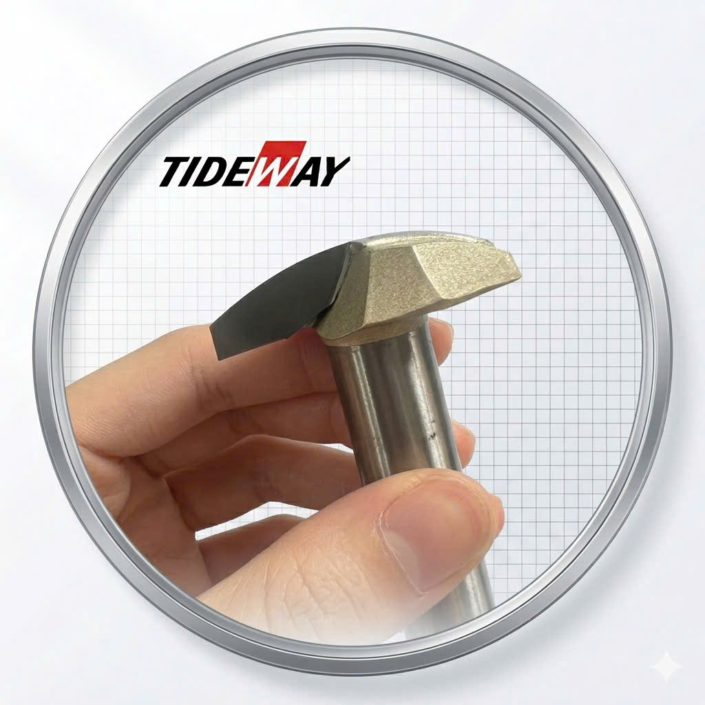 Mũi soi huỳnh ván Cầu lõm dao phay huỳnh cửa pano cnc gỗ Tideway cao cấp cốt trục 12.7mm