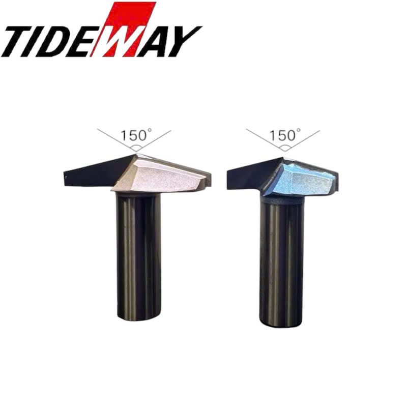 Mũi phay cnc gỗ 150 độ chữ V alu không bi Tideway cao cấp cốt trục 12.7mm