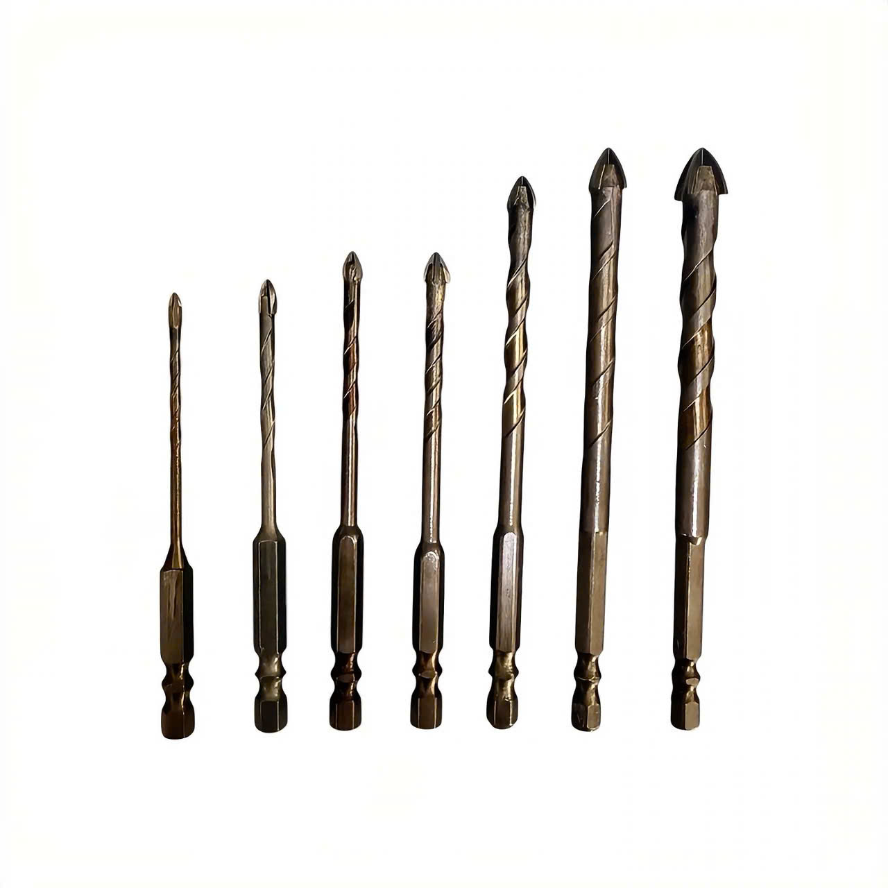Mũi khoan đa năng cao cấp 4 cạnh chữ thập chuôi lục giác 6.35mm khoan gạch men kính đá 3mm - 12mm