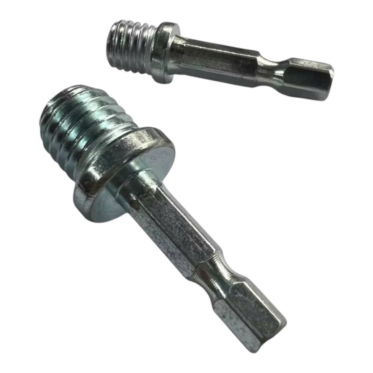 Đầu chuyển máy khoan thành máy cắt mài ti gắn đĩa chà nhám chuôi tròn 8mm, lục giác 6.3mm M10 - M14