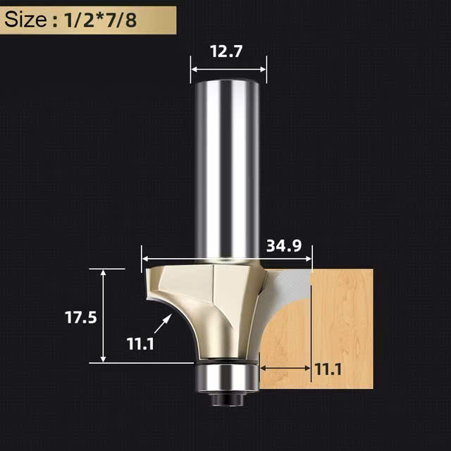Mũi phay gỗ bo lõm R mũi soi lồi gỗ có bi Tideway cao cấp cốt 6.35mm và 12.7mm lắp máy cầm tay và trục đứng