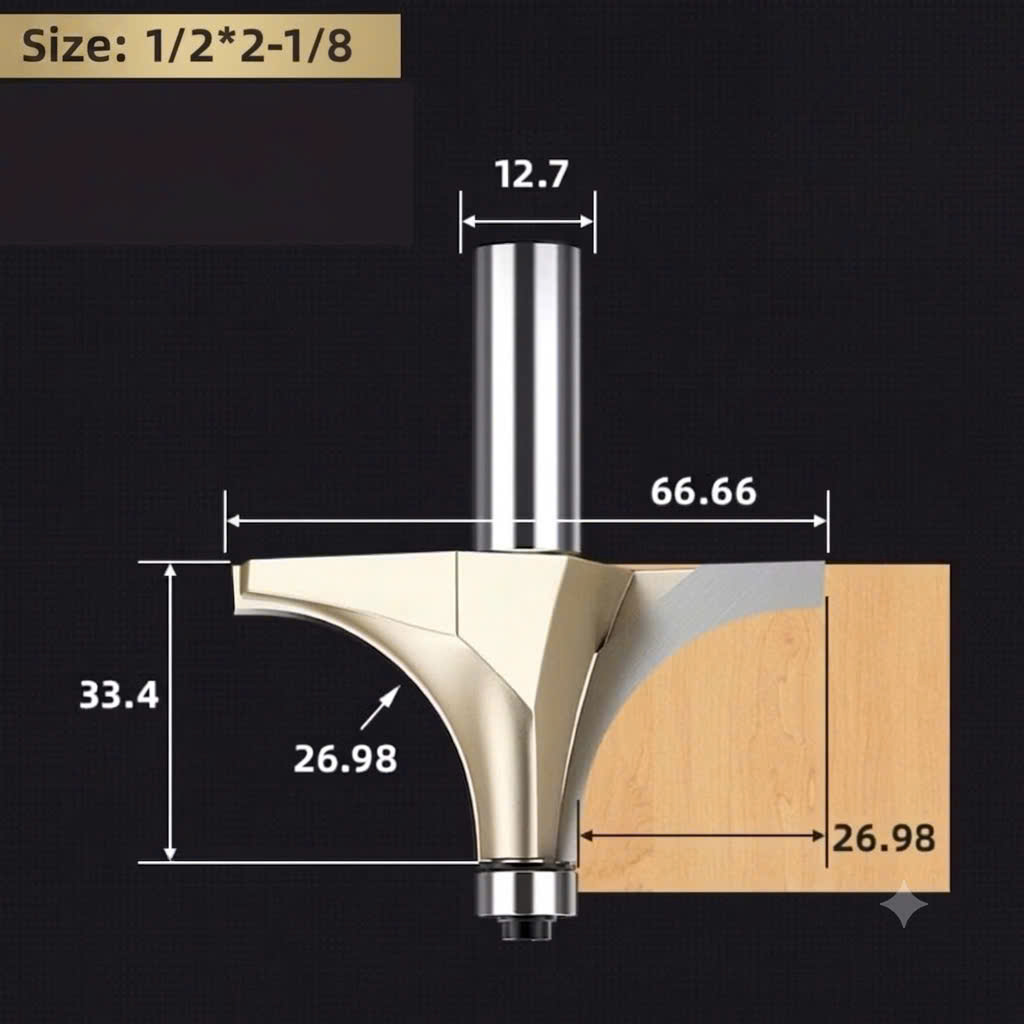 Mũi phay gỗ bo lõm R mũi soi lồi gỗ có bi Tideway cao cấp cốt 6.35mm và 12.7mm lắp máy cầm tay và trục đứng