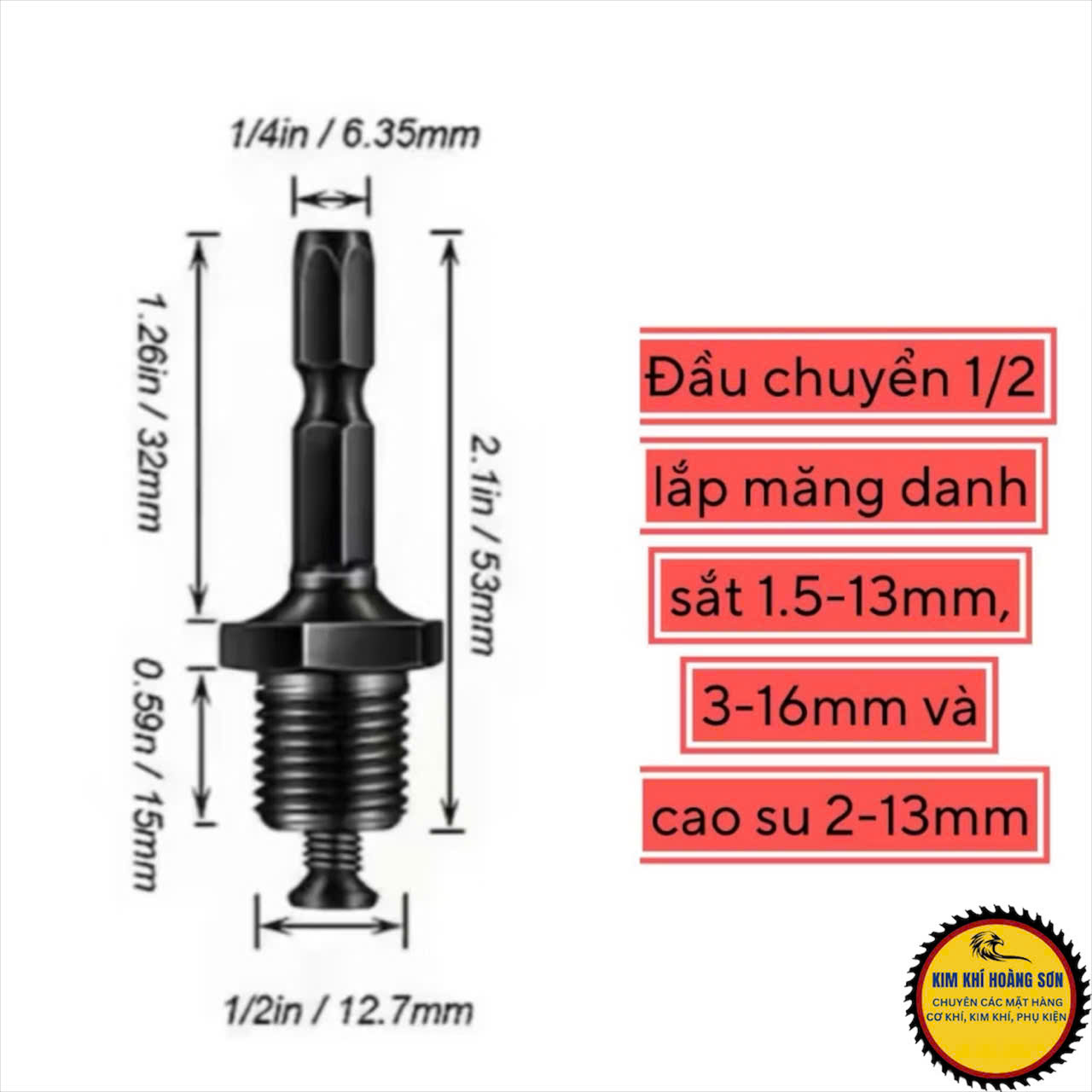 Đầu Chuyển Đổi Sang Khoan Ren 10mm và 12mm Dùng cho Máy Bulong - Chuyển Vít Sang Khoan - Bê Tông Sang Khoan Hỗ trợ Đắc Lực