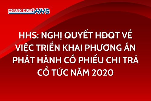HHS: Nghị quyết HĐQT về việc triển khai phương án phát hành cổ phiếu chi trả cổ tức năm 2020