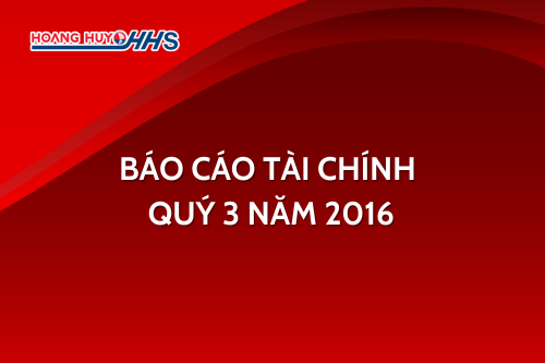 HHS: Báo cáo tài chính Quý 3 Năm 2016