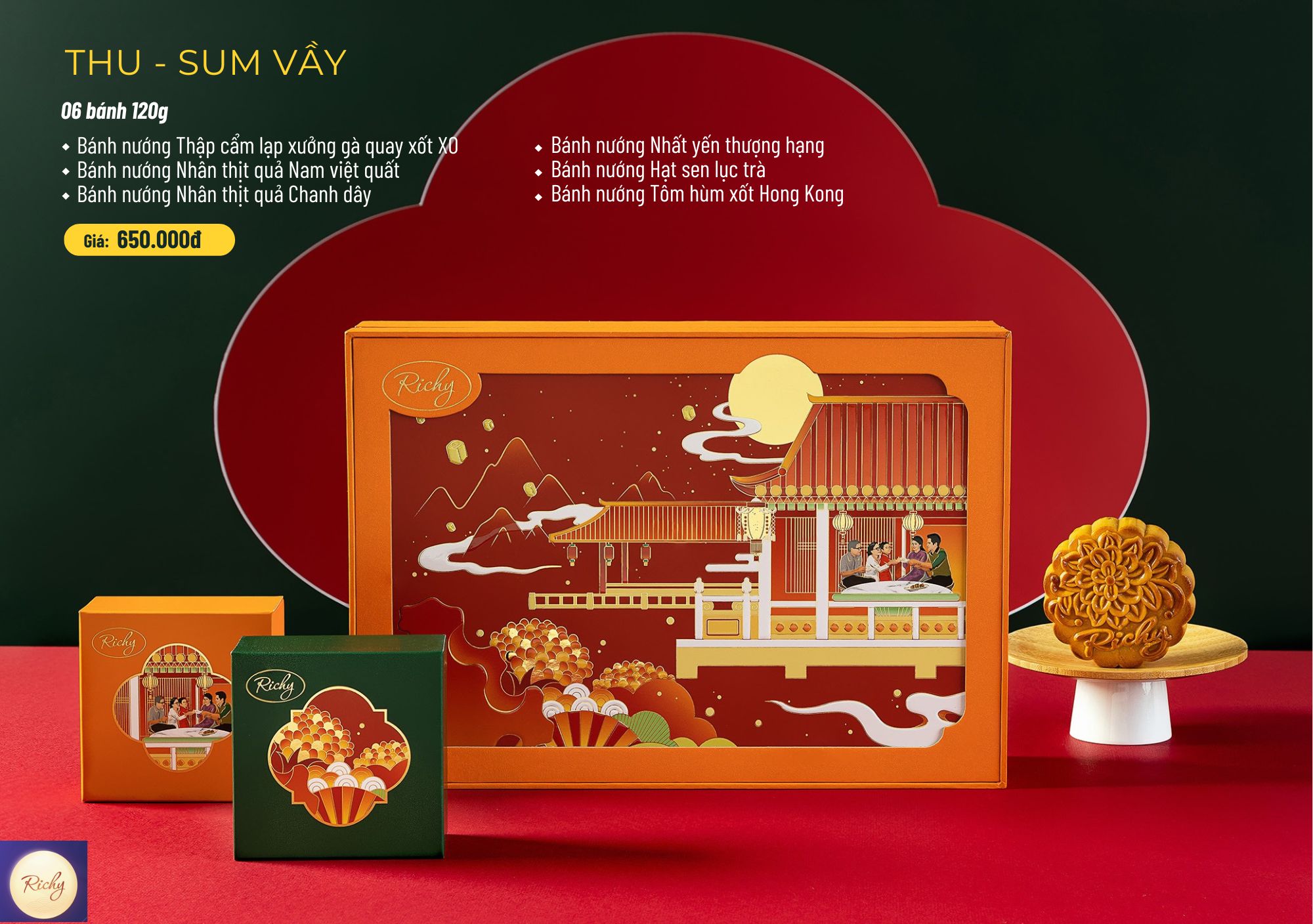 Bánh trung thu Thu - Sum Vầy 120gx6 x 8