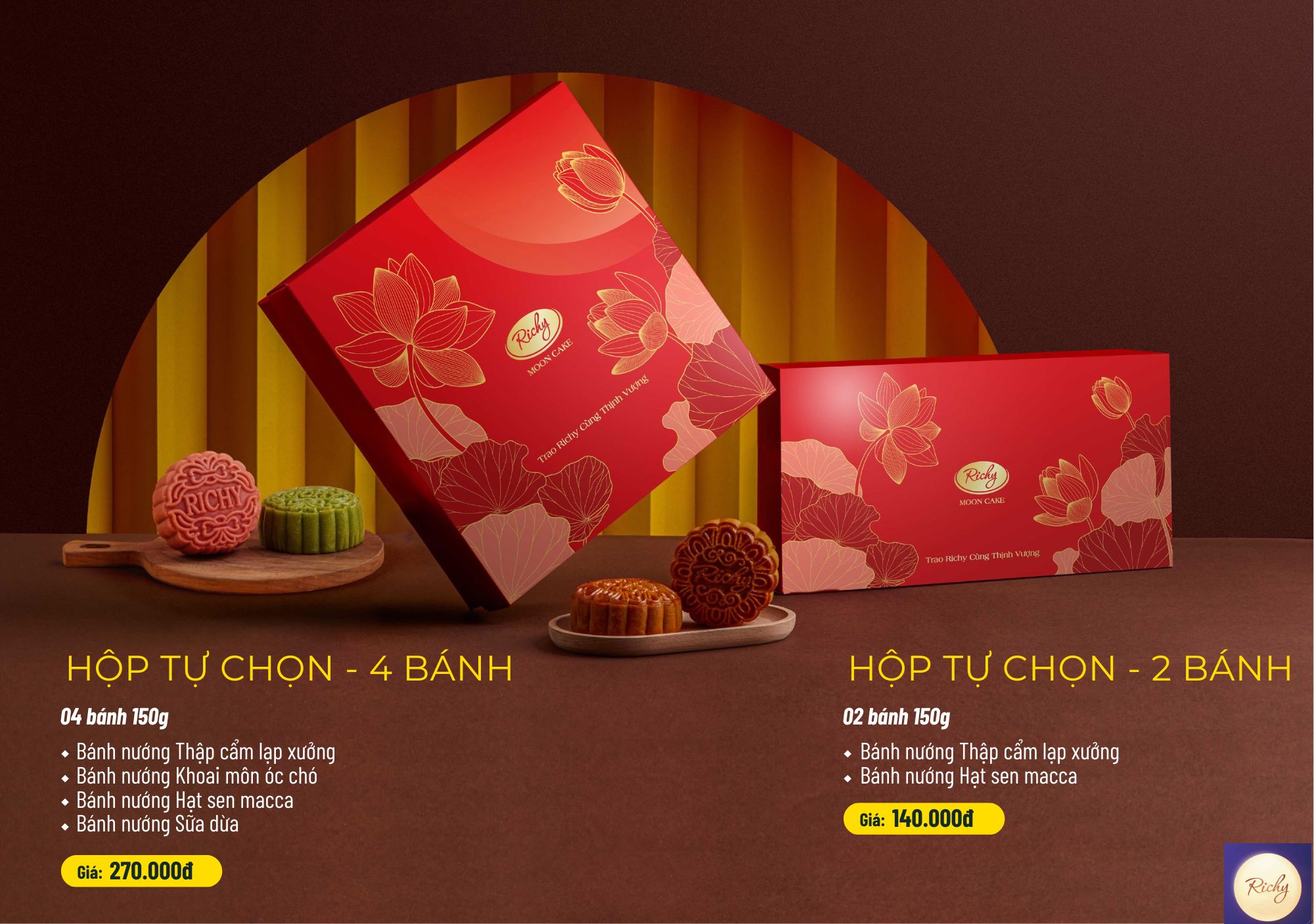 Hộp bánh trung thu tự chọn - 2 bánh