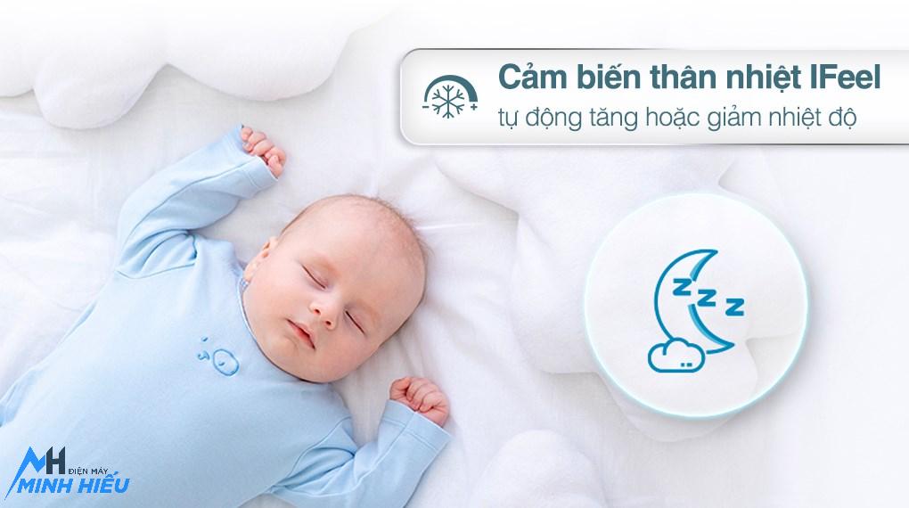 Công nghệ ifeelĐiều hòa Caspe QC-09IS36 giúp tránh cảm lạnh