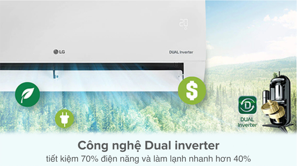 Điều hòa LG 9000BTU 1 chiều inverter V10APFP - công nghệ inverter