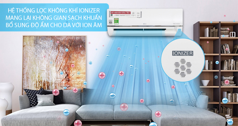 Điều hòa LG 1 chiều Inverter 9.000BTU V10WIN khử mùi diệt khuẩn