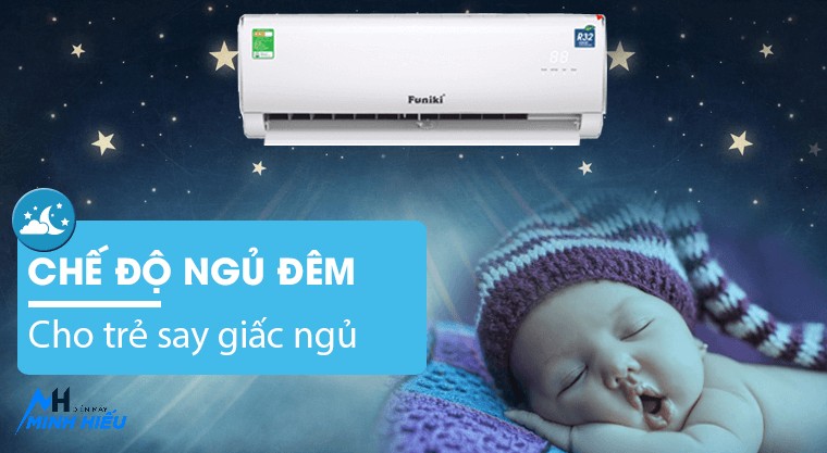 Điều Hòa Funiki 9000BTU 1 Chiều Inverter Wifi HSIC09TMU - chê độ ngủ đêm