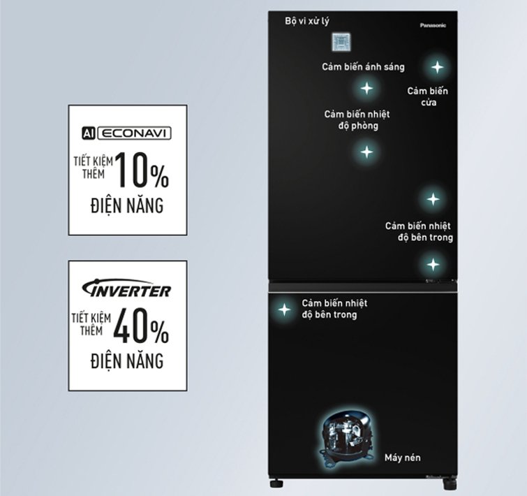 Tủ Lạnh Panasonic 2 Cánh 255 Lít NR-SV281BPKV (Model 2023) - Tiết kiệm điện năng