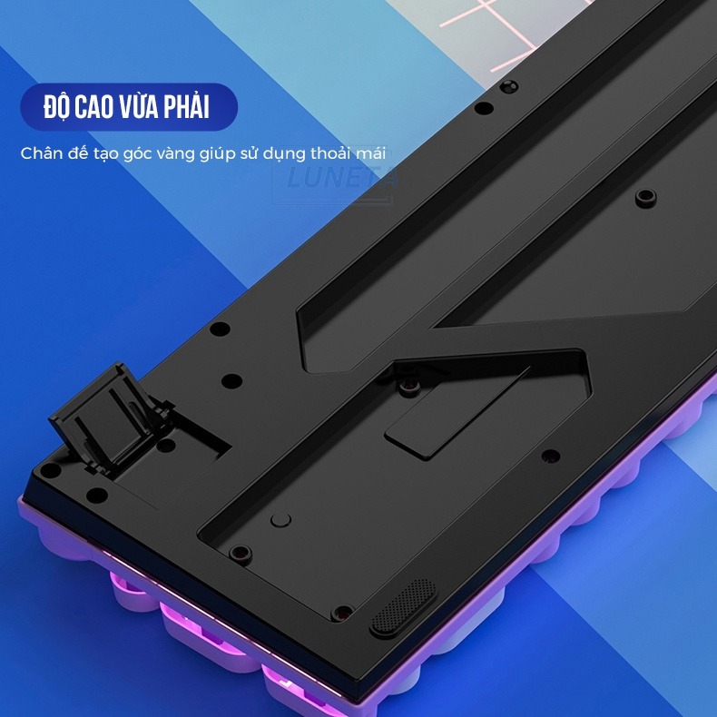 Bàn phim giả cơ Luneta KB08 dạng nút bấm tròn cổ điển nút bấm nhẹ nhàng thiết kế công thái học đèn led bắt mắt K600