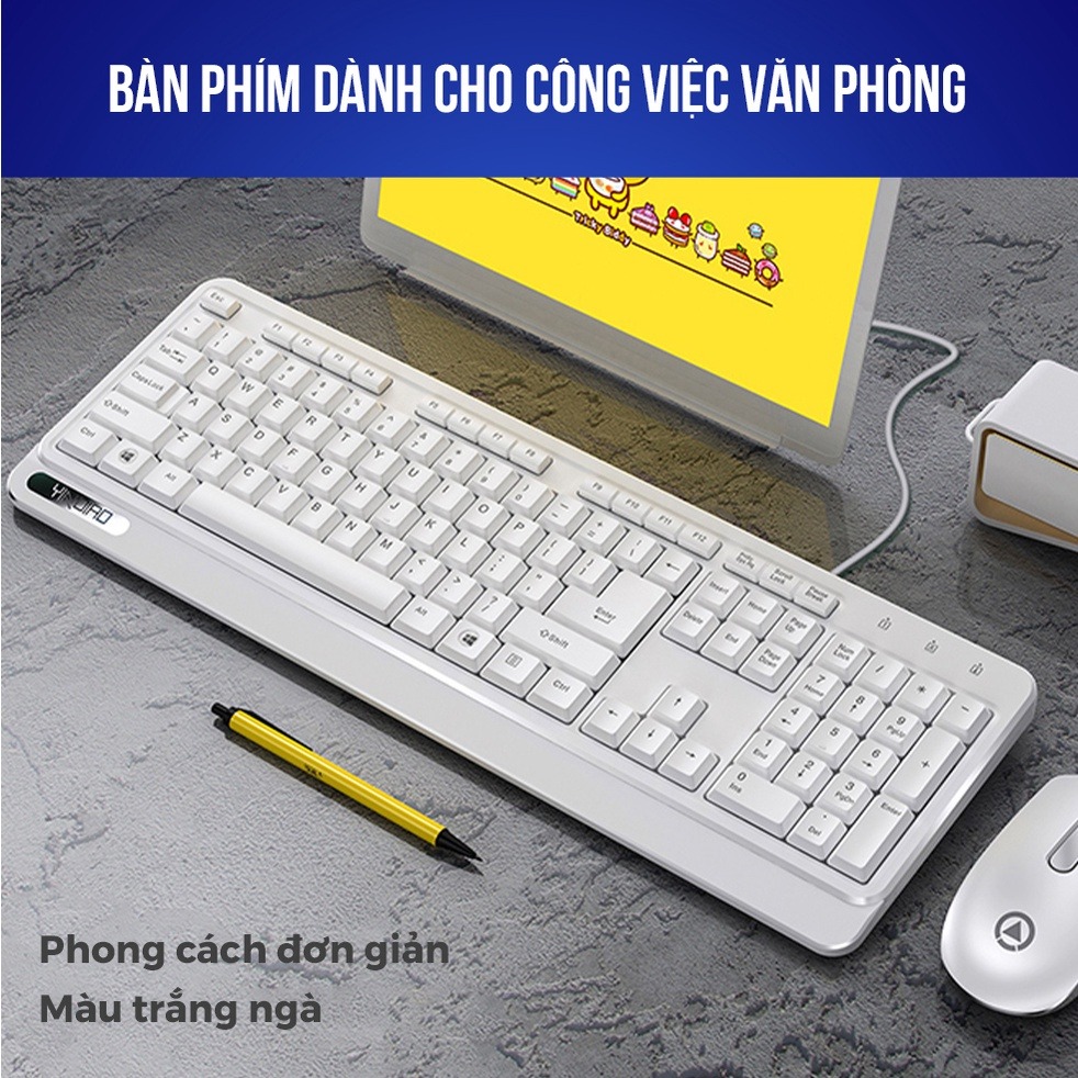 Bàn phím Luneta KB04 thiết kế gọn nhẹ kết nối USB chống nước không ồn chuyên dành cho công việc văn phòng