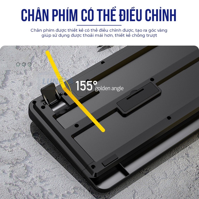 Bàn phím Luneta KB04 thiết kế gọn nhẹ kết nối USB chống nước không ồn chuyên dành cho công việc văn phòng