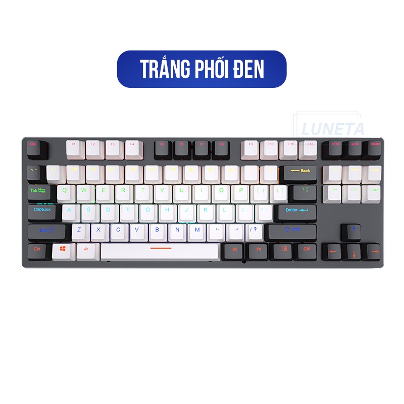 Bàn phím cơ gaming có dây có led custom blueswitch TKL K550 LUNETA KB10