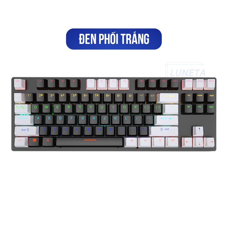 Bàn phím cơ gaming có dây có led custom blueswitch TKL K550 LUNETA KB10