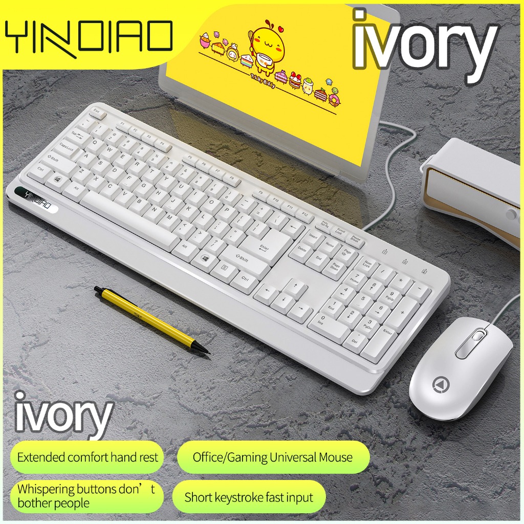 Bàn phím Luneta KB04 thiết kế gọn nhẹ kết nối USB chống nước không ồn chuyên dành cho công việc văn phòng
